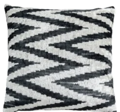 Casa Padrino Luxus Kissen Schwarz / Weiß 40 x 40 cm - Wohnzimmer Deko Accessoires