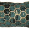 Casa Padrino Luxus Kissen Türkis / Gold 55 x 35 cm - Deko Kissen - Rechteckiges Zierkissen - Wohnzimmer Deko - Luxus Deko Accessoires - Luxus Deko