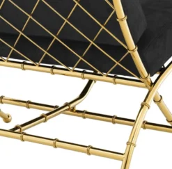 Casa Padrino Luxus Klappstuhl Gold / Schwarz 75 x 81,5 x H. 92 cm - Luxus Möbel