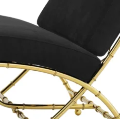 Casa Padrino Luxus Klappstuhl Gold / Schwarz 75 x 81,5 x H. 92 cm - Luxus Möbel