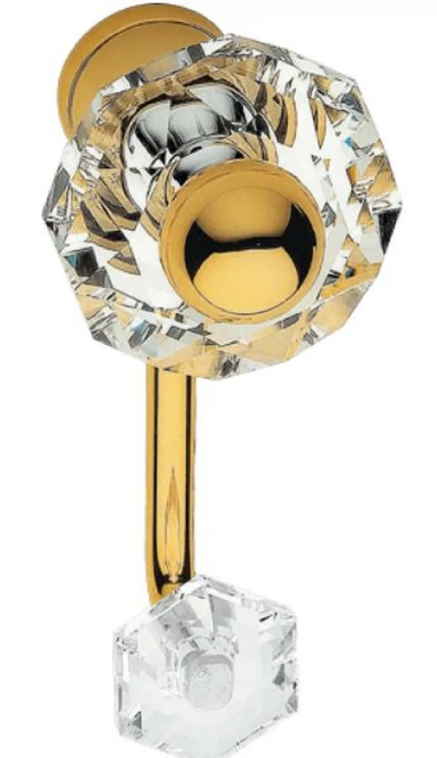 Casa Padrino Luxus Kleiderhaken Set Gold 5 x 12 cm - Messing Kleiderhaken mit Swarovski Kristallglas
