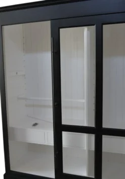 Casa Padrino Luxus Kleiderschrank Haute Couture Schwarz / Weiß B 226 x H 220 cm - Art Deco Jugendstil Schlafzimmer Schrank