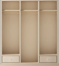 Casa Padrino Luxus Kleiderschrank Beige 200 x 60 x H. 230 cm - Offener Schlafzimmer Schrank - Schlafzimmer Möbel - Hotel Möbel - Schlafzimmer Einrichtung - Luxus Möbel - Luxus Einrichtung