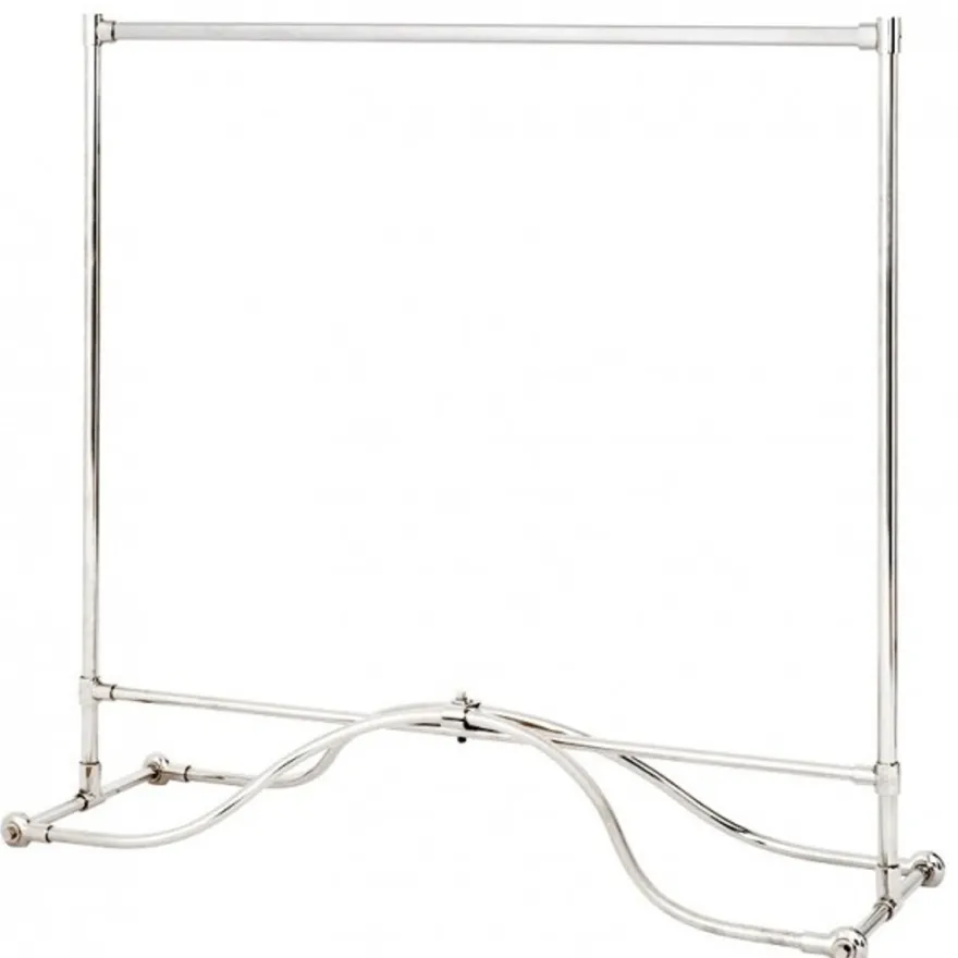 Casa Padrino Luxus Kleiderstange aus Edelstahl vernickelt in Chrom, Höhe 145 cm, Breite 150 cm, Tiefe 53 cm