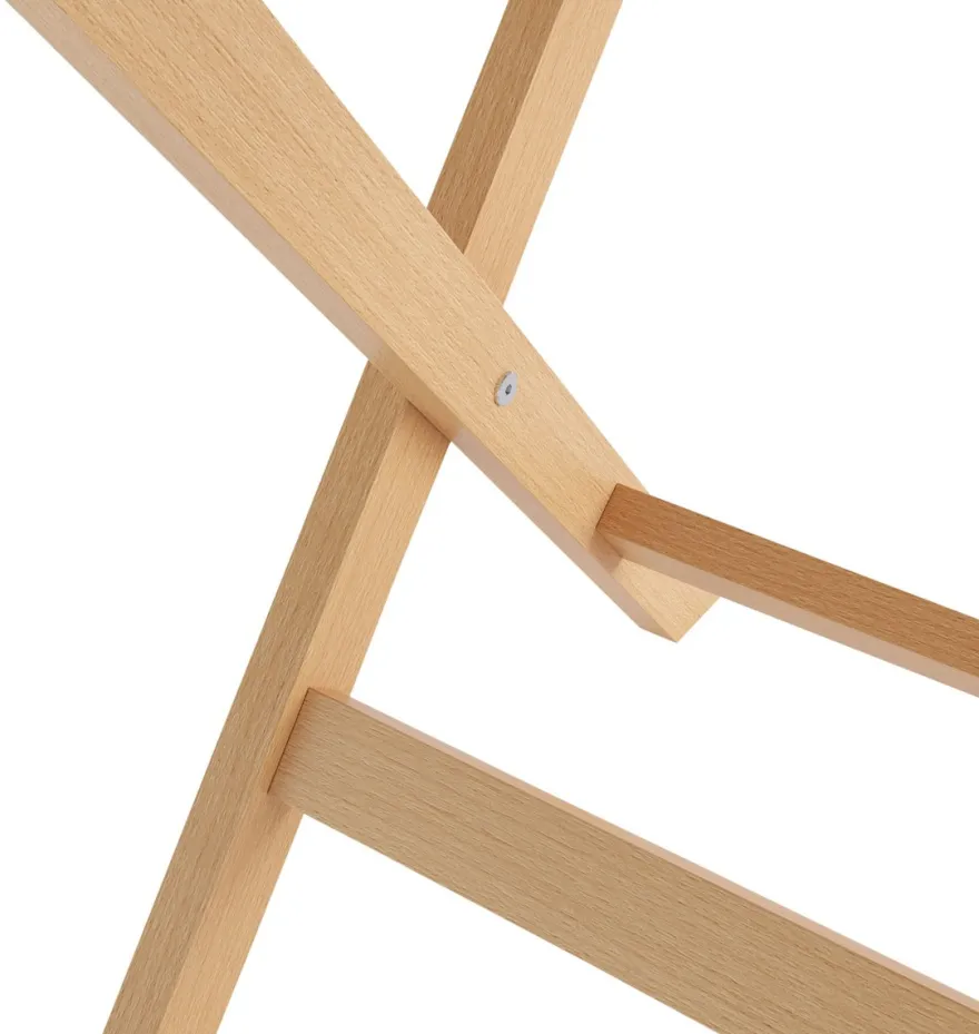 Casa Padrino Luxus Kofferständer Gepäckablage aus Buchenholz und Kunstleder in Naturfarben / Braun 70 x 50 x H. 59 cm