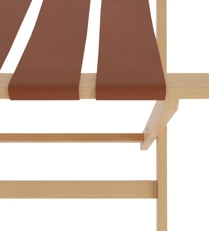 Casa Padrino Luxus Kofferständer Gepäckablage aus Buchenholz und Kunstleder in Naturfarben / Braun 70 x 50 x H. 59 cm