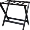 Casa Padrino Luxus Kofferständer Gepäckablage aus Buchenholz und Kunstleder in Schwarz 70 x 41 x H. 61 cm