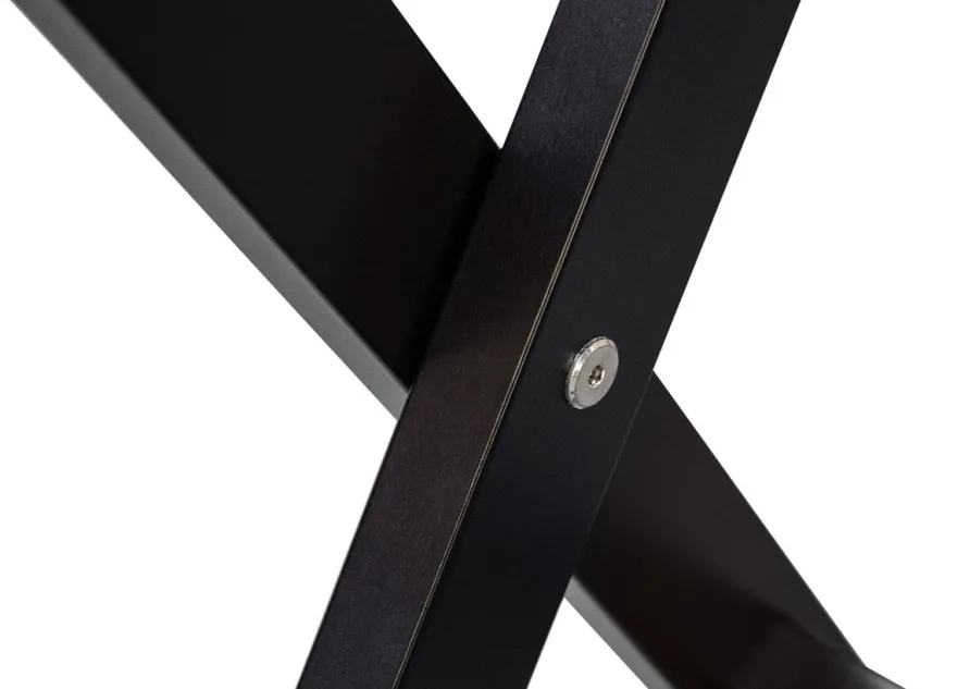 Casa Padrino Luxus Kofferständer Gepäckablage aus Buchenholz und Kunstleder in Schwarz 70 x 41 x H. 61 cm