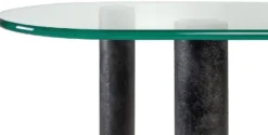 Casa Padrino Luxus Konsole Antik Schwarz 140 x 45 x H. 81 cm - Aluminium Konsolentisch mit Glasplatte - Luxus Möbel - Wohnzimmer Möbel - Luxus Einrichtung - Wohnzimmer Einrichtung