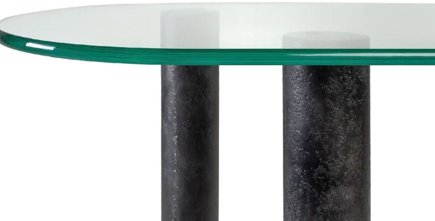 Casa Padrino Luxus Konsole Antik Schwarz 140 x 45 x H. 81 cm - Aluminium Konsolentisch mit Glasplatte - Luxus Möbel - Wohnzimmer Möbel - Luxus Einrichtung - Wohnzimmer Einrichtung