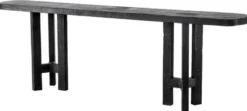 Casa Padrino Luxus Konsole Antik Schwarz 230 x 35 x H. 74,5 cm - Rechteckiger Massivholz Konsolentisch - Massivholz Möbel - Luxus Möbel - Luxus Qualität