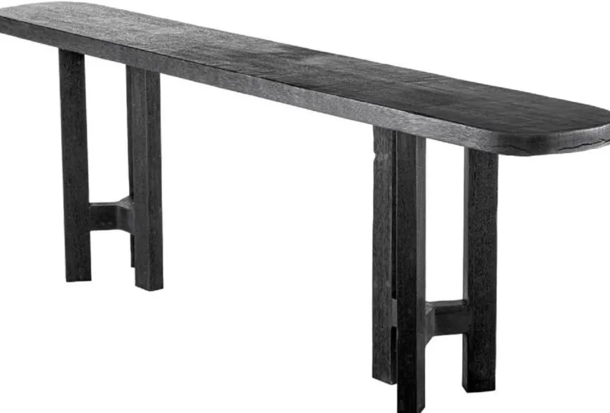 Casa Padrino Luxus Konsole Antik Schwarz 230 x 35 x H. 74,5 cm - Rechteckiger Massivholz Konsolentisch - Massivholz Möbel - Luxus Möbel - Luxus Qualität