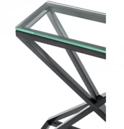 Casa Padrino Luxus Konsole aus rostfreiem Stahl und Glas in Bronze 90 x 30 x H. 82 cm