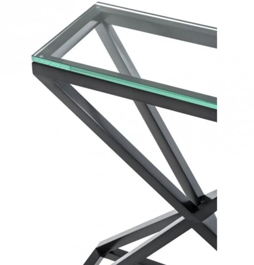 Casa Padrino Luxus Konsole aus rostfreiem Stahl und Glas in Bronze 90 x 30 x H. 82 cm