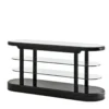 Casa Padrino Luxus Konsole aus Birkenholz in Schwarz - 180 x 57 x H. 87,5 cm