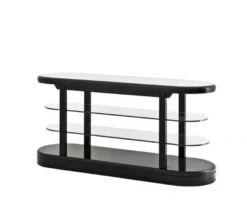 Casa Padrino Luxus Konsole aus Birkenholz in Schwarz - 180 x 57 x H. 87,5 cm