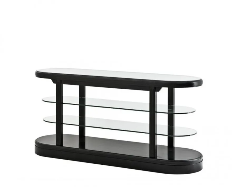 Casa Padrino Luxus Konsole aus Birkenholz in Schwarz - 180 x 57 x H. 87,5 cm