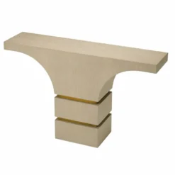 Casa Padrino Luxus Konsole Beige / Messing 130 cm - Luxus Hotel Möbel