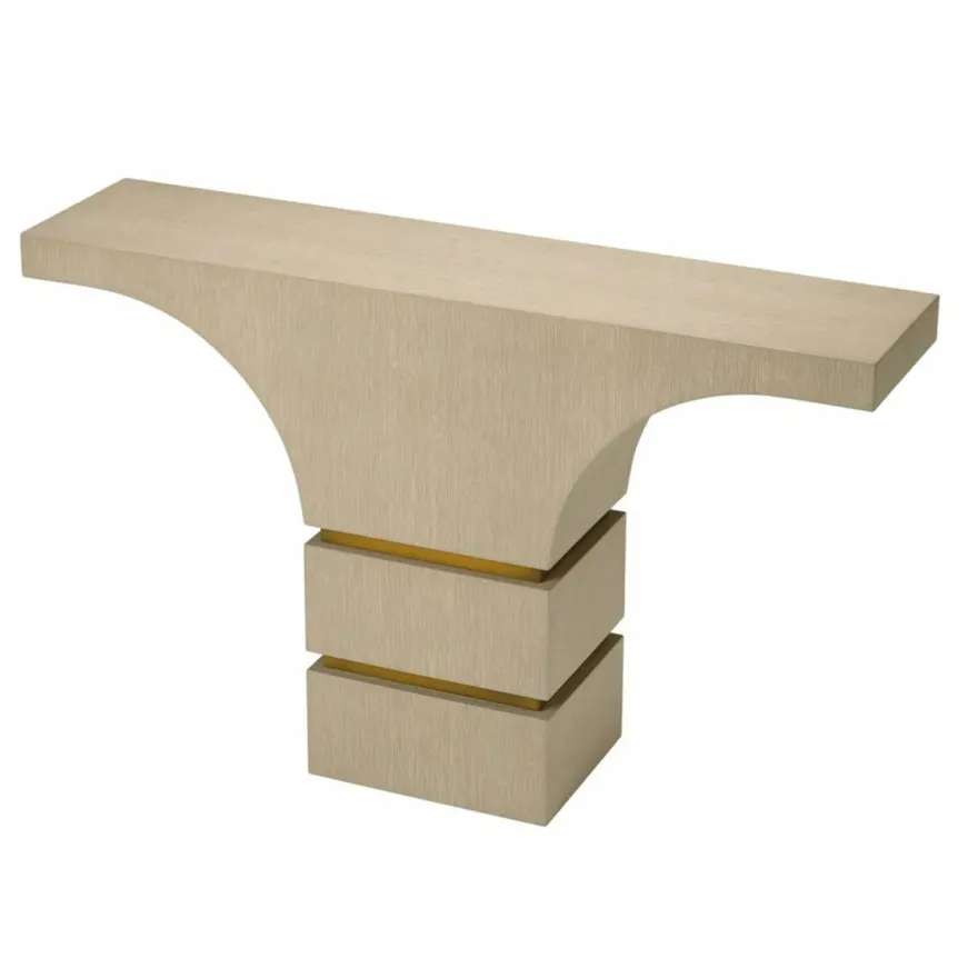 Casa Padrino Luxus Konsole Beige / Messing 130 cm - Luxus Hotel Möbel