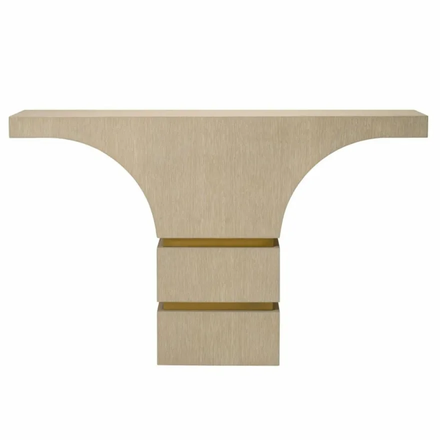 Casa Padrino Luxus Konsole Beige / Messing 130 cm - Luxus Hotel Möbel