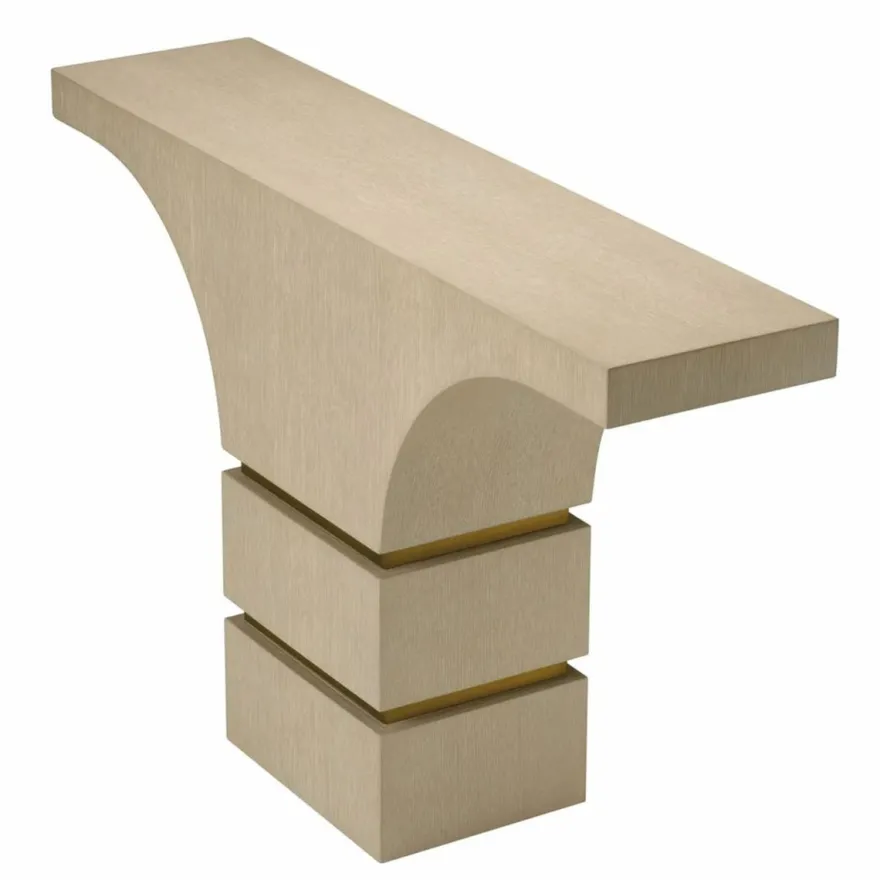 Casa Padrino Luxus Konsole Beige / Messing 130 cm - Luxus Hotel Möbel