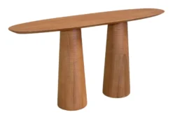 Casa Padrino Luxus Konsole Braun 160 x 40 x H. 80 cm - Massivholz Konsolentisch im warmen Bernsteinton mit skulptural gestalteter Front - Luxus Möbel
