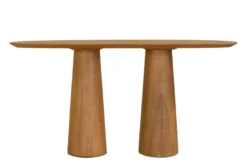 Casa Padrino Luxus Konsole Braun 160 x 40 x H. 80 cm - Massivholz Konsolentisch im warmen Bernsteinton mit skulptural gestalteter Front - Luxus Möbel