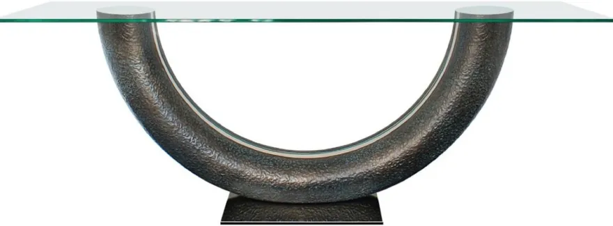 Casa Padrino Luxus Konsole Bronzefarben 230 x 45 x H. 86 cm - Konsolentisch mit Glasplatte - Wohnzimmer Möbel - Hotel Möbel - Luxus Kollektion
