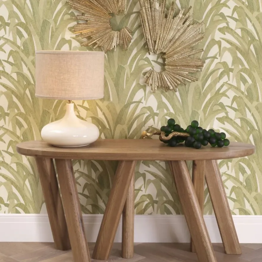 Casa Padrino Luxus Konsole Braun 160 x 54,5 x H. 76,5 cm - Ovaler Konsolentisch mit massiver Eichenholz Tischplatte - Massivholz Möbel - Luxus Möbel - Luxus Qualität