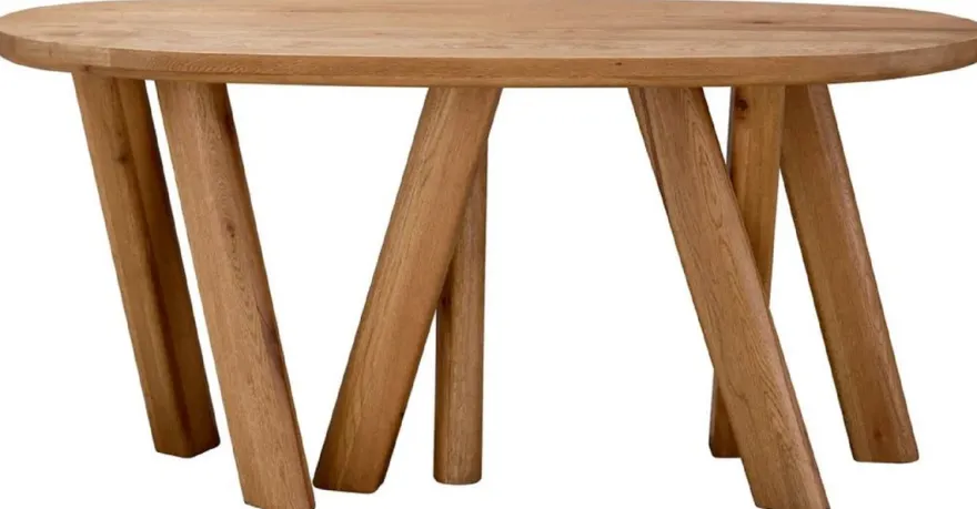 Casa Padrino Luxus Konsole Braun 160 x 54,5 x H. 76,5 cm - Ovaler Konsolentisch mit massiver Eichenholz Tischplatte - Massivholz Möbel - Luxus Möbel - Luxus Qualität