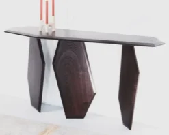 Casa Padrino Luxus Konsole Dunkelbraun 154 x 40 x H. 80 cm - Massivholz Konsolentisch - Wohnzimmer Möbel - Hotel Möbel - Luxus Möbel - Luxus Einrichtung