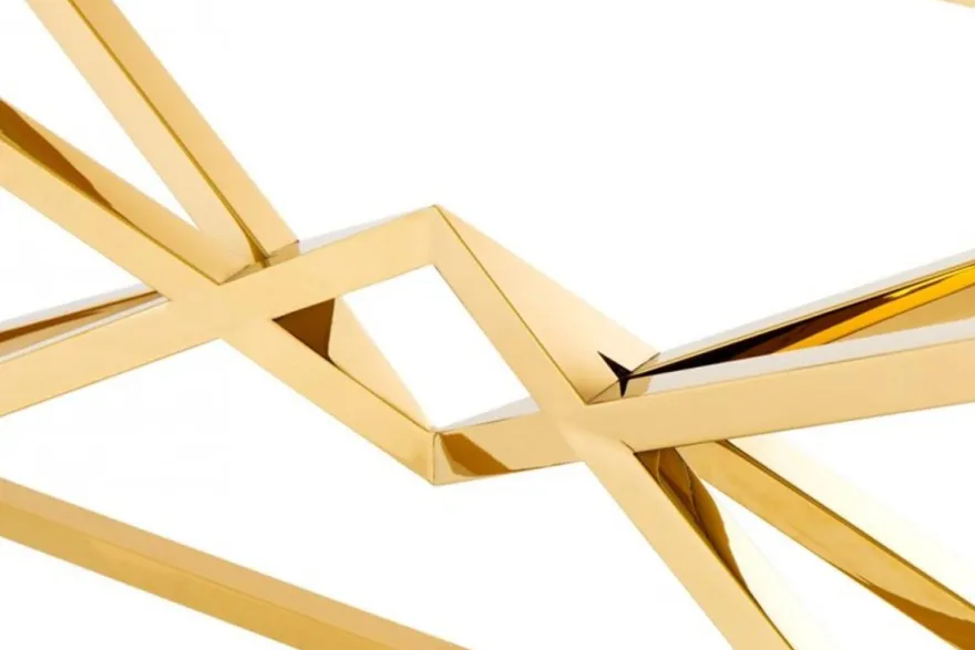 Casa Padrino Luxus Konsole Edelstahl Gold Finish - 150 x 40 x H 74 cm - Konsolentisch in Gold
