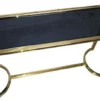 Casa Padrino Luxus Konsole Gold / Schwarz 140 x 45 x H. 78 cm - Edelstahl Konsolentisch mit getönter Glasplatte