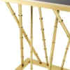 Casa Padrino Luxus Konsole Gold / Schwarz - Edler Konsolentisch aus Edelstahl und Glas - 139,5 x 40 x H. 78 cm