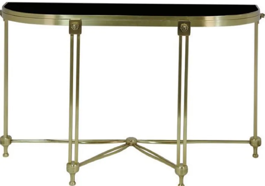 Casa Padrino Luxus Konsole Gold / Schwarz 130 x 45 x H. 79 cm - Konsolentisch mit Glasplatte - Luxus Möbel - Wohnzimmer Möbel - Luxus Einrichtung - Wohnzimmer Einrichtung