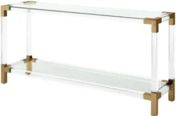 Casa Padrino Luxus Konsole im modernen Design Messingfarben 150 x 40 x H. 75 cm