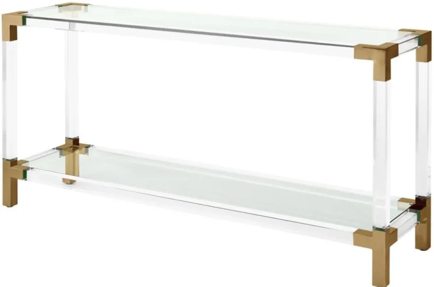Casa Padrino Luxus Konsole im modernen Design Messingfarben 150 x 40 x H. 75 cm