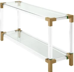 Casa Padrino Luxus Konsole im modernen Design Messingfarben 150 x 40 x H. 75 cm