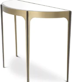 Casa Padrino Luxus Konsole Messing / Bronze 102,5 x 40 x H. 75 cm - Edelstahl Konsolentisch mit Spiegelglas Tischplatte - Luxus Möbel