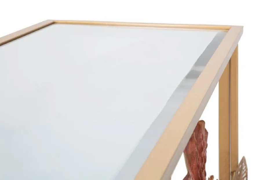 Casa Padrino Luxus Konsole Messing / Bunt 114 cm - Rechteckiger Konsolentisch
