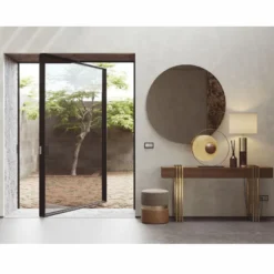 Casa Padrino Luxus Konsole mit Schublade Braun / Messing 140 cm - Luxus Möbel