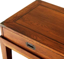 Casa Padrino Luxus Konsole mit 3 Schubladen in braun 162,5 x 47,5 x H. 76 cm - Wohnzimmermöbel