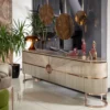 Casa Padrino Luxus Konsole mit 4 Türen Grau / Kupfer 240 cm