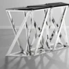 Casa Padrino Luxus Konsolen 5er Set in silber mit schwarzem Marmor 143 x 41 x H. 80,5 cm - Designer Hotel Möbel
