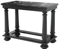 Casa Padrino Luxus Konsolentisch in schwarz mit schwarzer Marmorplatte 100 x 50 x H. 79 cm - Limited Edition