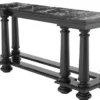 Casa Padrino Luxus Konsolentisch in schwarz mit schwarzer Marmorplatte 160 x 50 x H. 79 cm - Limited Edition