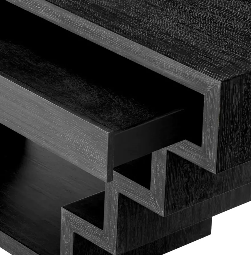 Casa Padrino Luxus Konsole Schwarzgrau 180 x 50 x H. 77 cm - Rechteckiger Konsolentisch mit 2 Schubladen - Wohnzimmer Möbel - Hotel Möbel - Luxus Möbel - Luxus Einrichtung