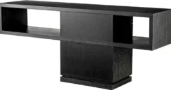 Casa Padrino Luxus Konsole Schwarzgrau 180 x 46 x H. 76 cm - Rechteckiger Konsolentisch mit 4 Schubladen - Wohnzimmer Möbel - Hotel Möbel - Luxus Möbel - Luxus Einrichtung