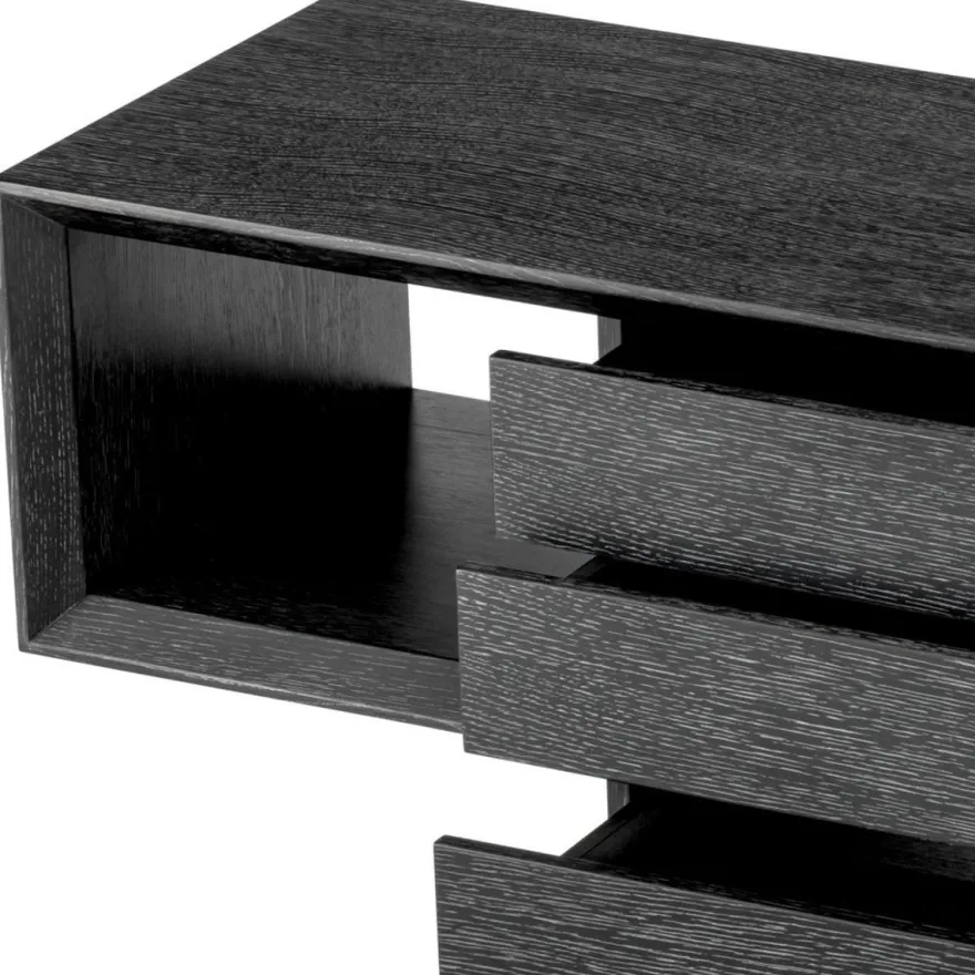 Casa Padrino Luxus Konsole Schwarzgrau 180 x 46 x H. 76 cm - Rechteckiger Konsolentisch mit 4 Schubladen - Wohnzimmer Möbel - Hotel Möbel - Luxus Möbel - Luxus Einrichtung