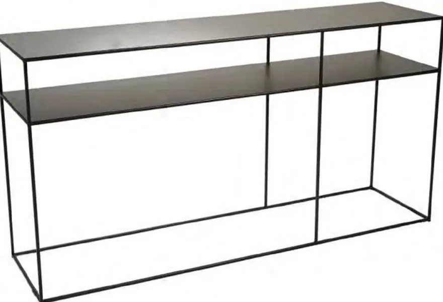Casa Padrino Luxus Konsole Schwarz 160 x 40 x H. 81 cm - Moderner Metall Konsolentisch - Wohnzimmer Möbel - Büro Möbel